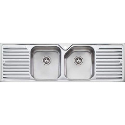 Oliveri NP653 Nu-Petite Double Bowl Topmount Sink With Double Drainer