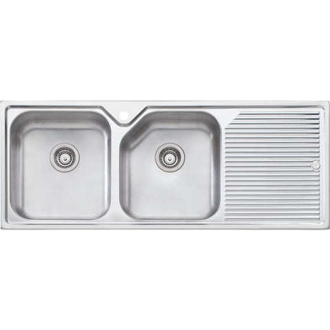 Oliveri NP671/NP672 Nu-Petite Double Bowl Topmount Sink With Drainer