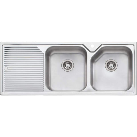 Oliveri NP671/NP672 Nu-Petite Double Bowl Topmount Sink With Drainer