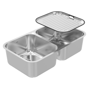 Abey NQ200TH The Daintree Double Bowl Stainless Steel Sink with Taphole