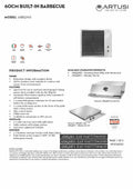 Artusi ABBQM3 60cm Built-in BBQ