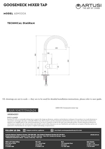 Artusi ASM100X Gooseneck Mixer Tap