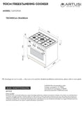 Artusi CAFG90X 90cm Freestanding Cooker With Gas Hob