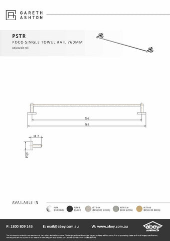Gareth Ashton PSTR 760mm Single Towel Rail