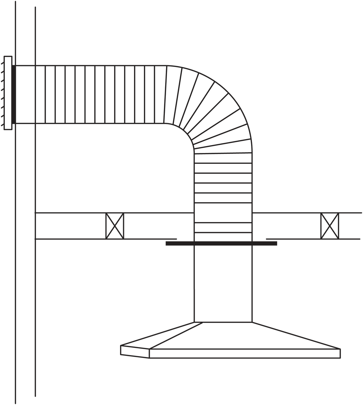 Rangehood 150mm Flue Kit Horizontal RHH6