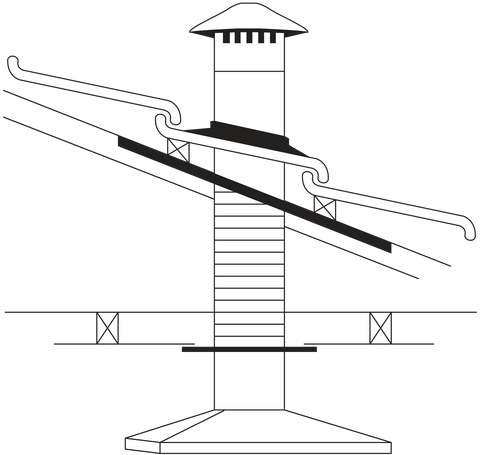 Rangehood 125mm Flue Kit Tile Vertical RHVT5