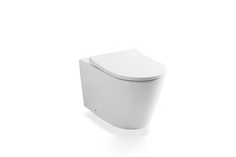 Decina REWHSW Renee Wall Hung Pan & In-Wall Cistern With Square Matte White Buttons