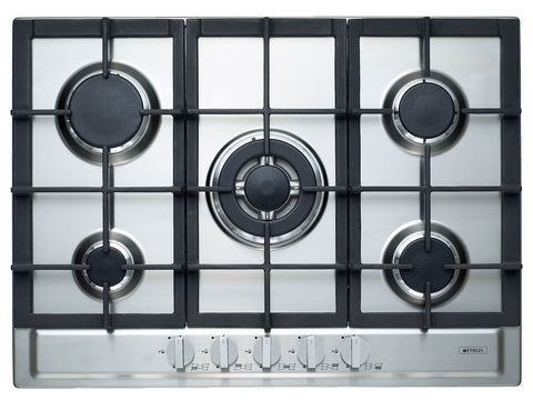 Emilia SEC75GWI 70cm Stainless Steel Gas Cooktop with Centre Wok Burner