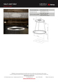 Sirius SLT 973 LAMP Valentina Collection 750∅ HALO Pendant Rangehood - LIGHT ONLY