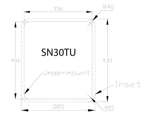 Oliveri SN30TU Sonetto Standard Bowl Universal Sink