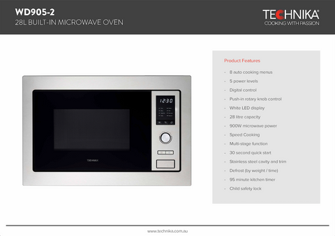 Technika WD905-2 28L Built-In Microwave Oven