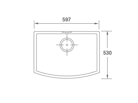 Shaws Run-Out Model SCWT595WH Waterside 600mm Wide Sink