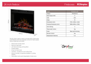 Dimplex DF2608-LED Optiflame 26" Electric Firebox
