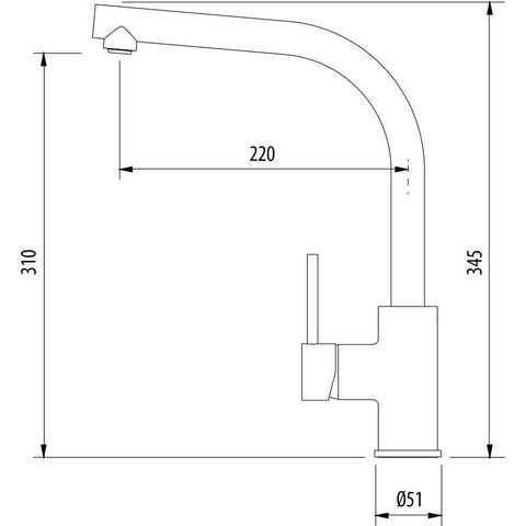 Oliveri TS2170 Torrens Right Angle Mixer
