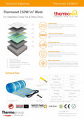 Thermonet 111503 150W/m² Matting for Under Tiled Floors - 3x0.5m - 1.5m²