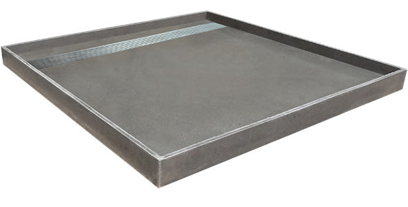 Trimseal W0918CG 91cm × 182cm shower base with centre rear outlet