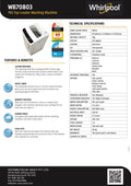 Whirlpool WB70803 7Kg Top Loader Washing Machine