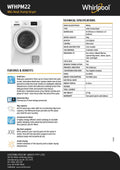 Whirlpool WFHPM22 6th SENSE 9Kg Heat Pump Dryer