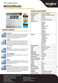 Whirlpool WIO3033PELAUS 60cm 15 Place Power Clean Integrated Dishwasher