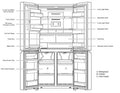 Whirlpool WQ70902TBX Black 592L Four-Door Fridge-Freezer