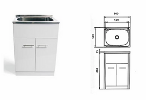 Unique YH-236CK Yakka 45L Inset Tub & Timber Cabinet