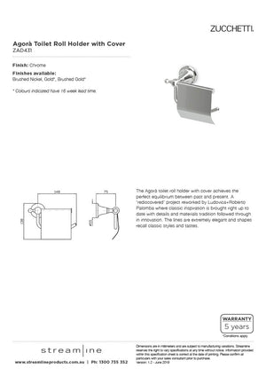Zucchetti ZAD431 Agorà Toilet roll holder with cover