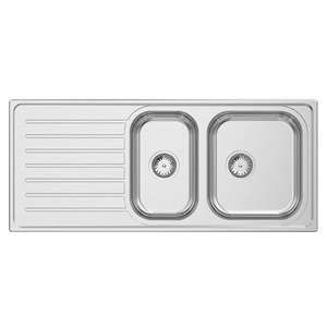 Abey EUA180R Euronox Right Hand 1 & 1/2 Bowl Stainless Steel Sink