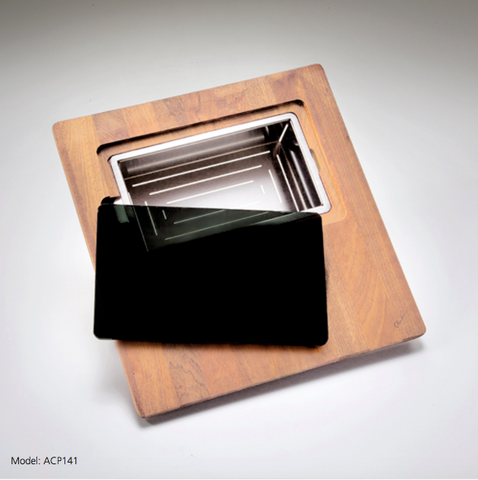 Oliveri ACP141 Professional Series Bamboo Chopping Board with Stainless Steel Bowl & Colander