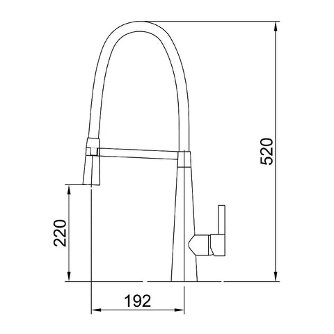 Arcisan AR01260 Kitchen Sink Mixer With Nozzle on Black Hose