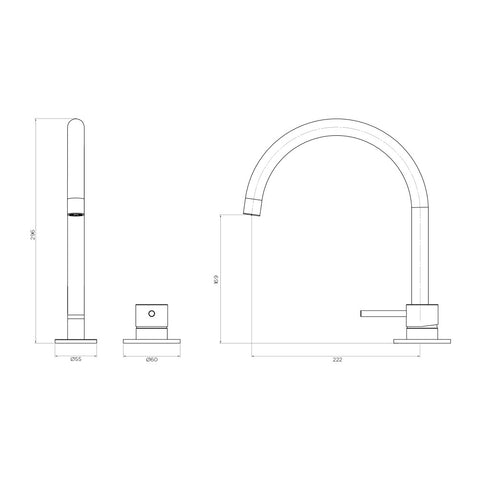 Arcisan AX16063 Axus Pin 2-Hole Kitchen Mixer