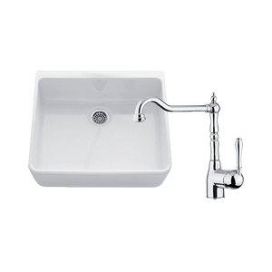 Chambord CLOTAIRE-1WT Clotaire 595mm Small Single Bowl Sink & Palais Chrome Kitchen Mixer
