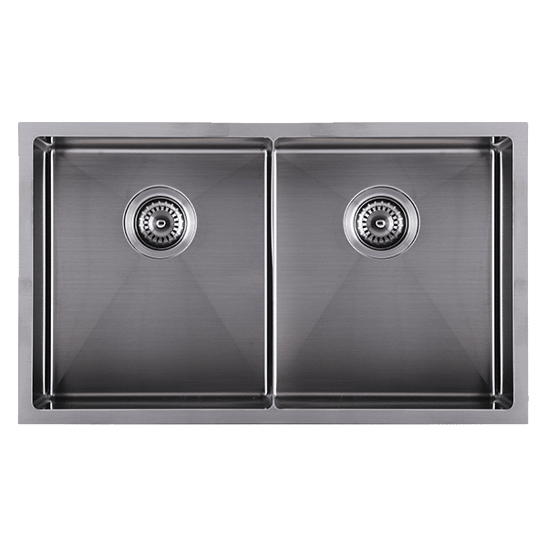 Abey CR340DB Piazza Black Pearl Double Square Bowl