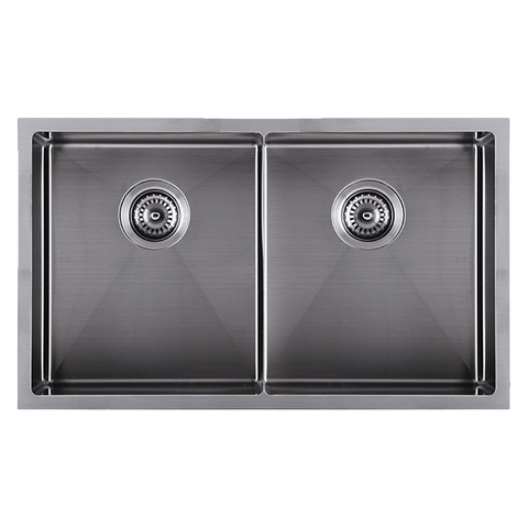 Abey CR340DB Piazza Black Pearl Double Square Bowl