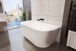 Decina AG1400W Alegra 1400mm Back to Wall White Freestanding Bath