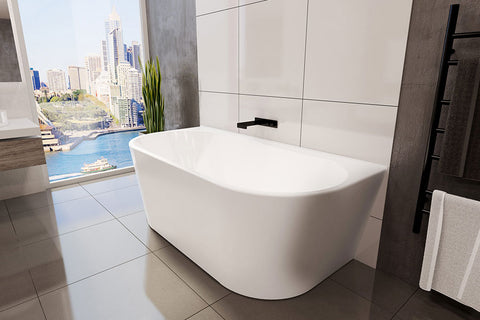 Decina AG1500W Alegra 1500mm Back to Wall White Freestanding Bath