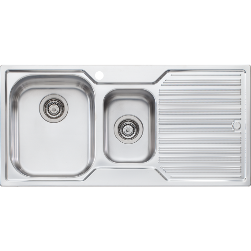 Oliveri DZ101 Diaz 1 & 1/2 Bowl Sink With Drainer