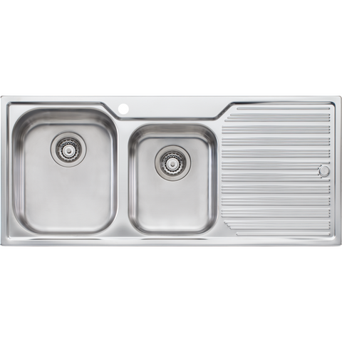 Oliveri DZ111 Diaz 1 & 3/4 Bowl Sink With Drainer
