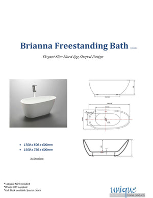 Unique 6515-1500 Brianna 1500mm Freestanding Bath