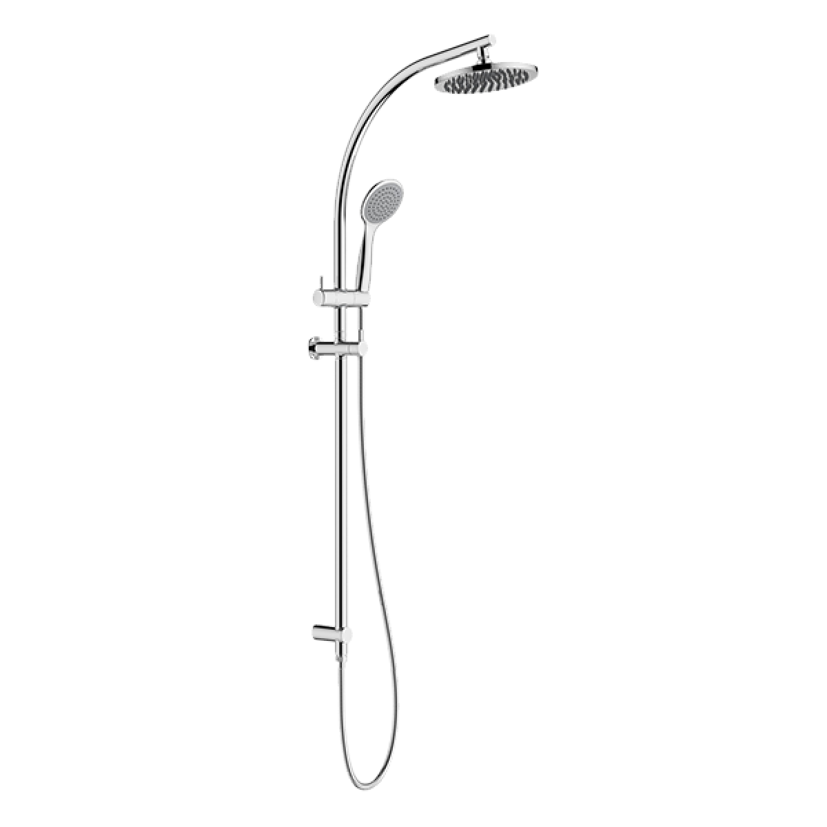 Gareth Ashton RHB07 Chrome Curve Rail and Hand Shower Ensemble