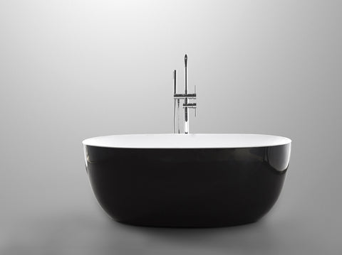 Unique 6833-1700 BK Lorenzo 1700mm Black / White Bath