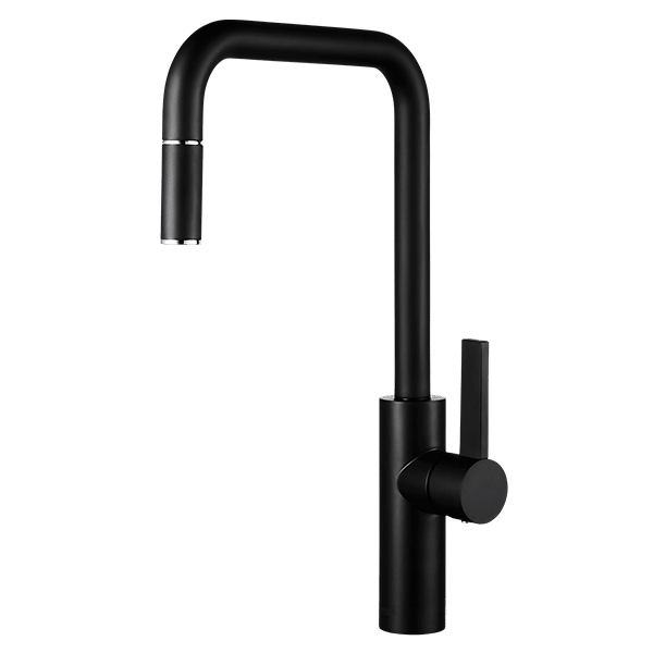 Armando Vicario LUZ-B Black Kitchen Mixer with Pull-out