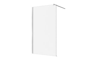 Decina M-Series 860 / 960 / 1160mm Wall Fixed Panel - Clear Glass / Brushed Nickel Fittings