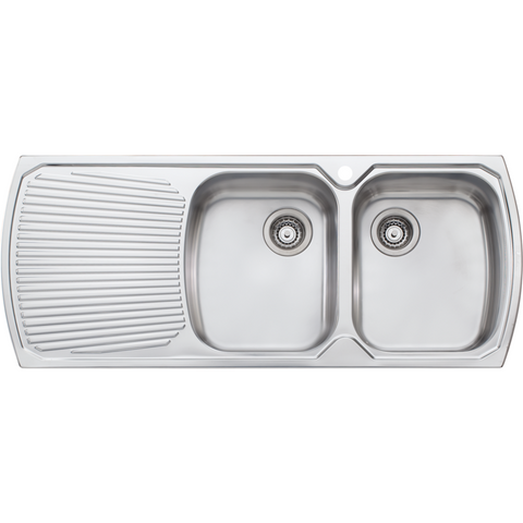 Oliveri MO772 Monet Double Bowl Topmount Sink with Drainer