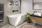 Decina NA1500LW Natalia 1500mm Back to Wall Left Corner White Freestanding Bath