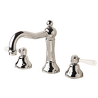 Nicolazzi 2609W Brenta 3 Taphole Basin Set With Traditional Column Spout & White Lever Handles