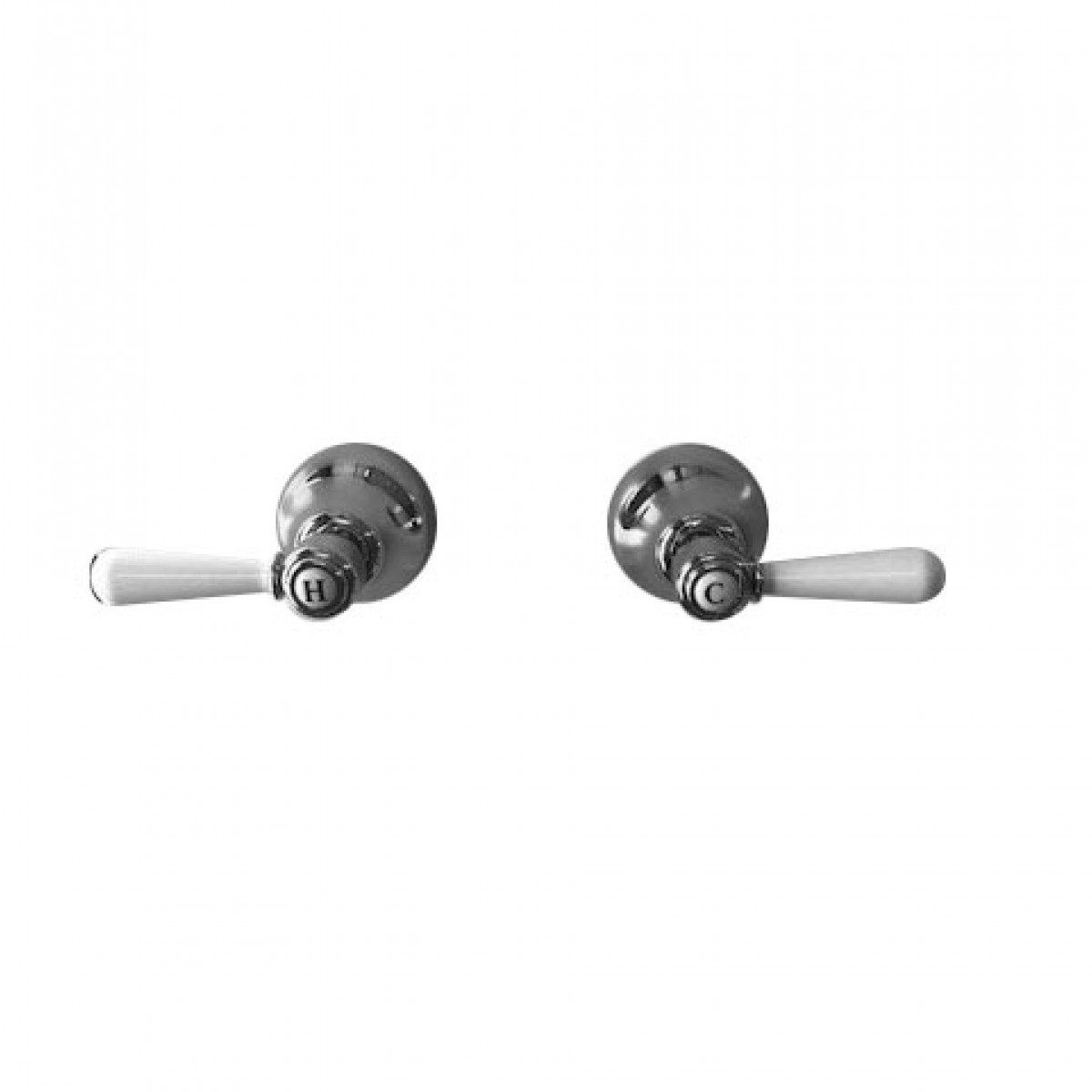 Nicolazzi Z26112W Brenta Wall Top Assembly with White Lever Handles Pair