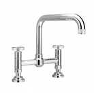 Nicolazzi Z3358 Two Taphole Bridge Kitchen Sink Mixer Swivel Spout