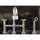 Nicolazzi Z3358WS Two Taphole Bridge Kitchen Sink Mixer Swivel Spout & Separate Hand Spray