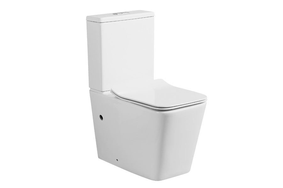 Decina SDTSWFS San Diego 640mm Rimless Universal Back to Wall Toilet Suite with Nano Glaze