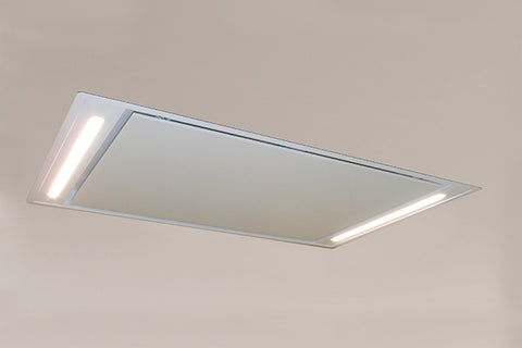 Sirius SLT969 WH Valentina Collection 1100mm White Glass Onboard Ceiling Cassette Rangehood